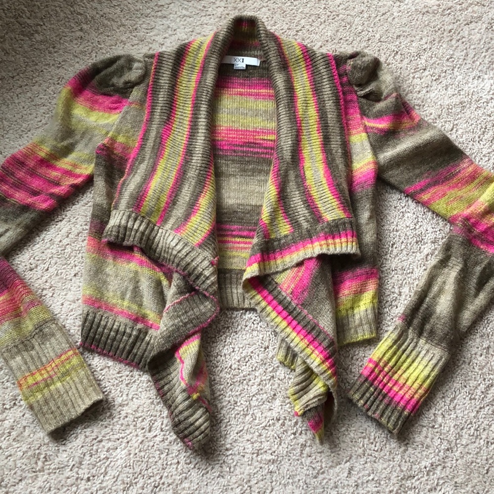 Long sleeve open front sweater